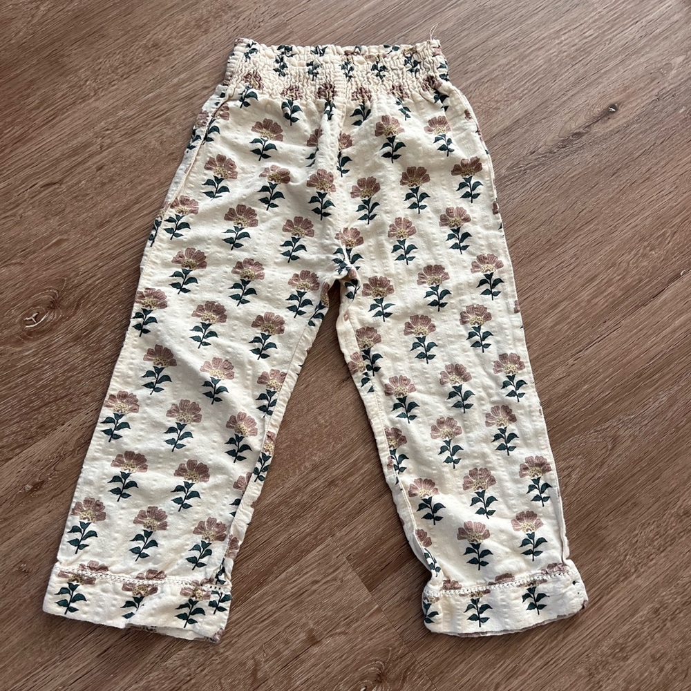 Zara Cream Floral Kids Pants